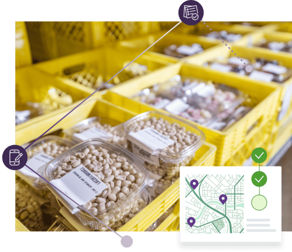 A yellow crate marked "peanuts," representing the importance of supply chain management in the food industry A yellow crate marked "peanuts," representing the importance of supply chain management in the food industry